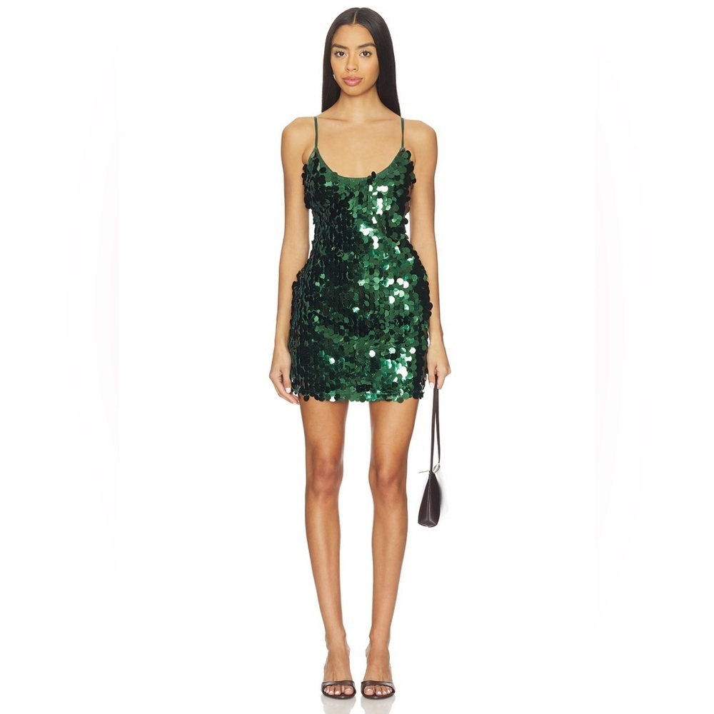 SNDYS Calypso Mini Dress in Forest Green